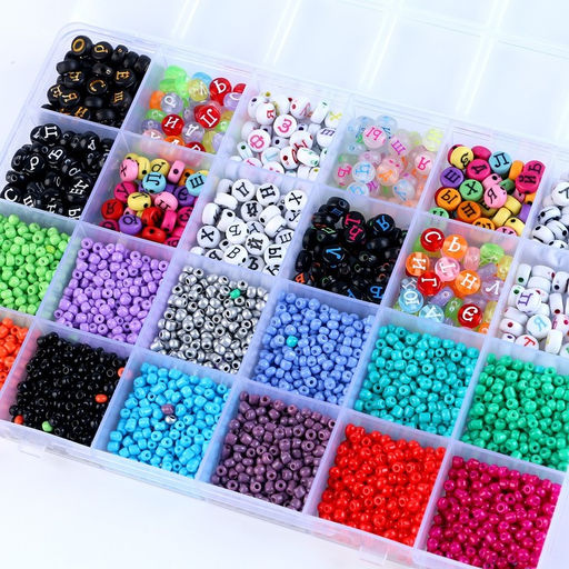 Набор для создания украшений, 24 вида бусин