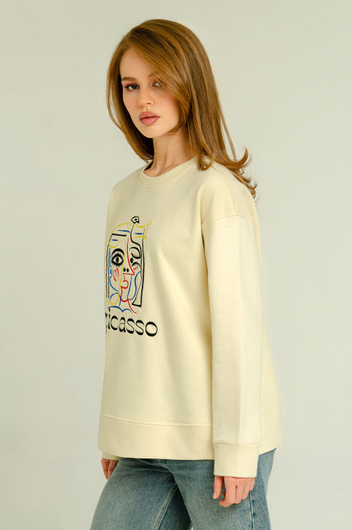 Арт.15111 Свитшот женский 44-52 (5 шт) Цвет:бежевый - Калинка фото 8