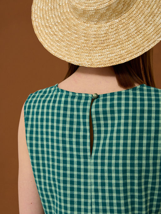Платье хлопок клетка зеленая - Tantino фото 10