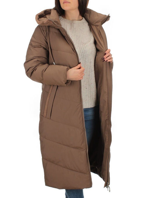 126 BROWN Пальто зимнее женское (200 гр. холлофайбер) - Фабричный китай фото 6