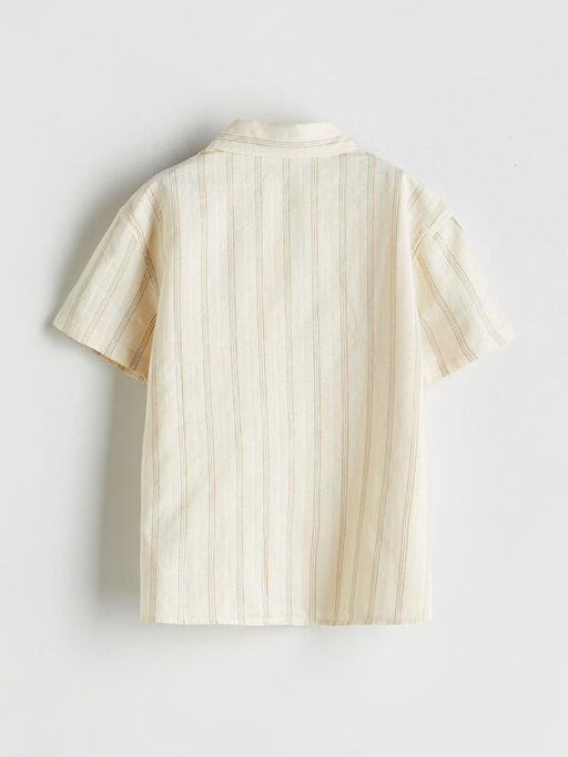 ?izgili Keten Kar???ml? Erkek ?ocuk G?mlek