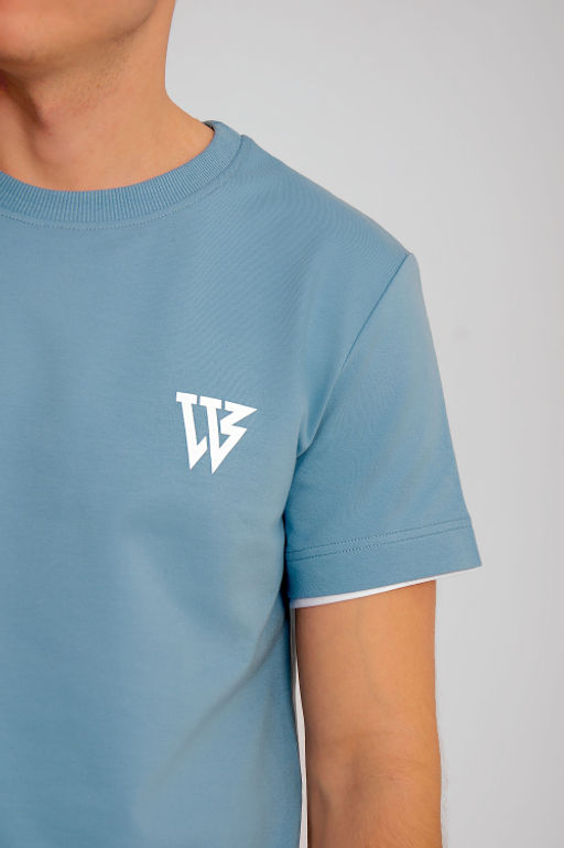 Арт. 63605 Комплект с шортами мужской 48-56 (5 шт) Цвет:верх-голубой,низ-голубой - Идеал фото 5