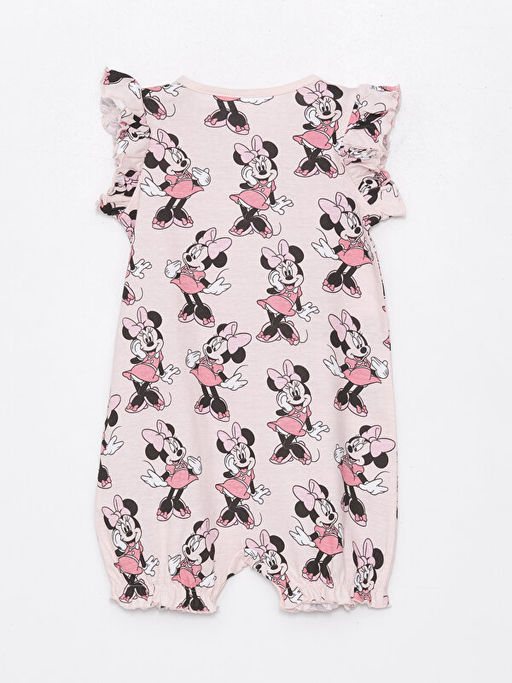 Bisiklet Yaka K?sa Kollu Minnie Mouse Bask?l? K?z Bebek Tulum 2li - Waikiki фото 3