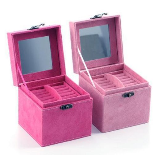 Бархатная шкатулка для украшений с зеркалом (3 уровня)