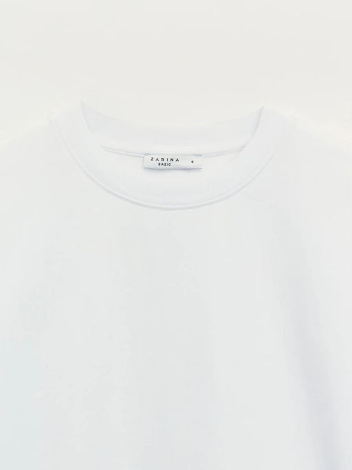 Базовая футболка оверсайз из хлопка / Zarina  фото 9