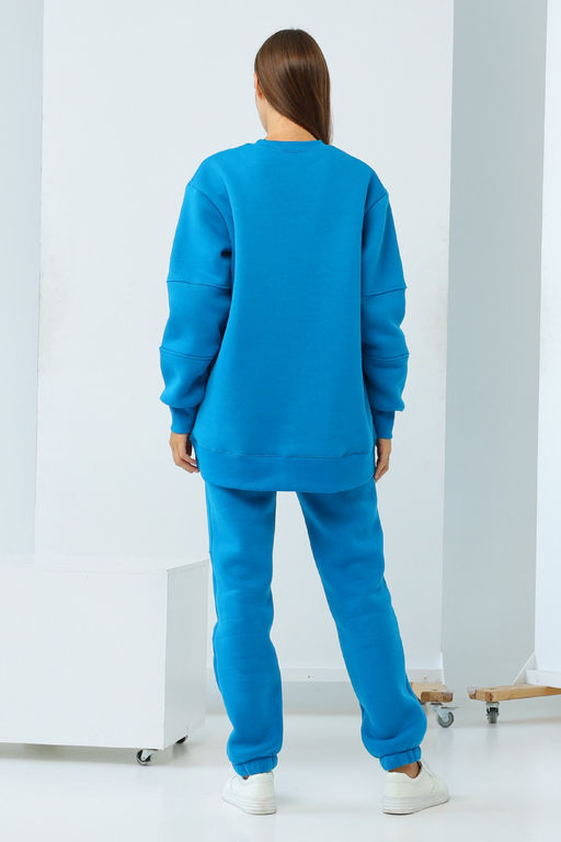 Свитшот Футер 3-х нитка начес  167L17 т.бирюза - Solo mio фото 4
