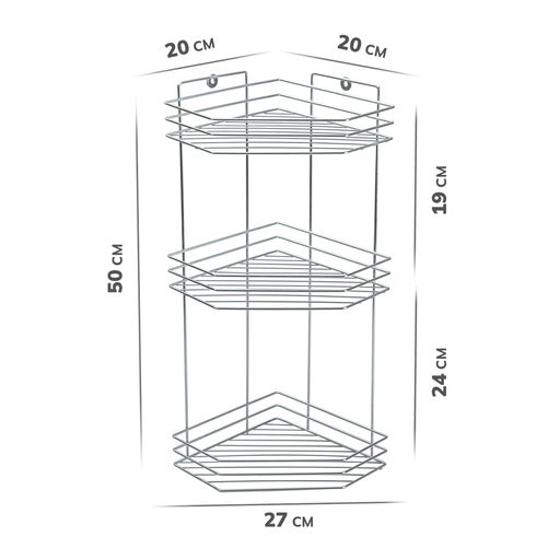 _Полка д/ванной комн. 3-х ярусная угловая, арт. RUS-385302-3Zn - Полимербыт фото 3