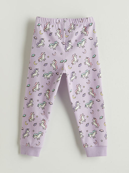 Beli Lastikli Bask?l? K?z ?ocuk Pijama Alt