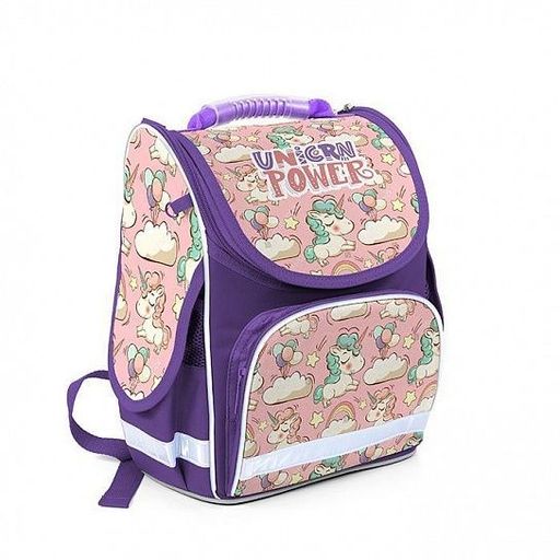 Рюкзак SchoolФОРМАТ BASIC "Единорожки" (РЮКЖК-ЕД, 194926) 38*28*16см, эргономичная спинка