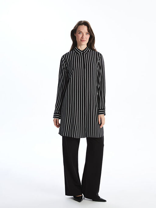 ?izgili Poplin Kad?n G?mlek Tunik