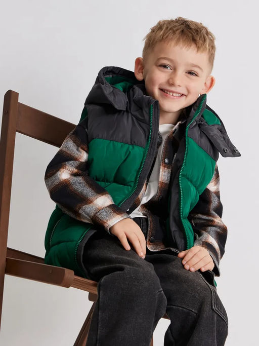 ACOOLA / Жилет (утепленный) детский для мальчиков Capuch зеленый  фото 4