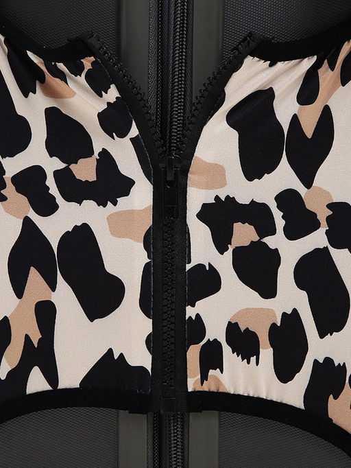 Чехол на чемодан на колёсах, 28" (L), с принтом «Леопард», бежевый