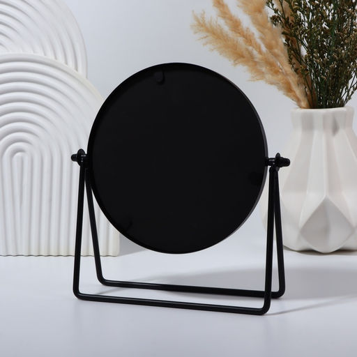 Зеркало настольное PREMIUM MIRROR, d зеркальной поверхности 14.5 см, 20.3×20.5 см, чёрное