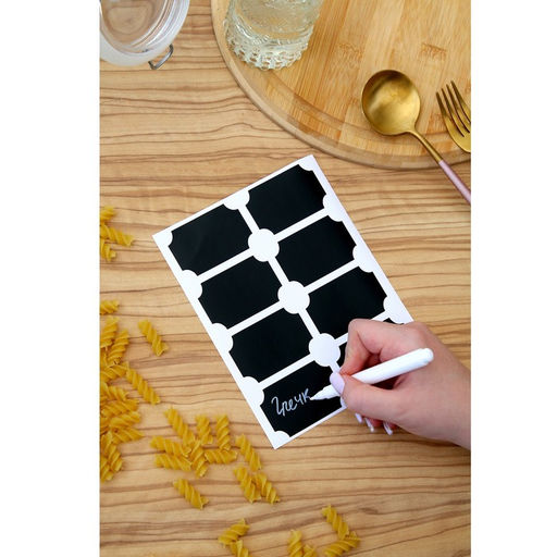 Наклейки водонепроницаемые, набор листов 5 шт., меловой маркер, размер 1 наклейки — 40 × 60 мм