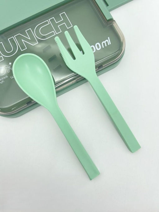 Ланчбокс "Sistem lunch", зелёный, 2 яруса, 3 отделения (1800 мл)