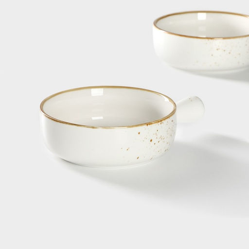 Кокотницы «Церера», набор 2 шт., d=15 см, 500 мл, фарфор, белые