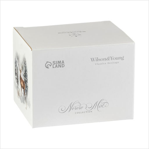 Кружка новогодняя «Зимний лес», 13.5×10×9 см, 450 мл, фарфор, белая