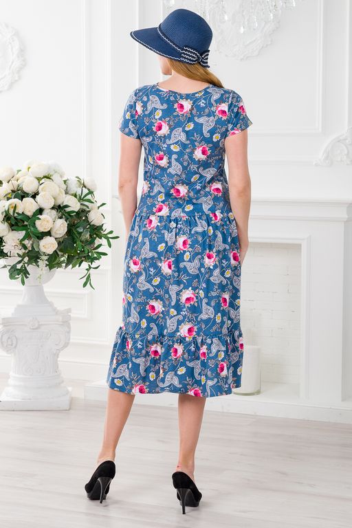 Платье женское из кулирки Кармелита Розы - Амадэль фото 2