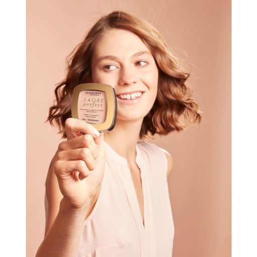 DEBORAH Тональная пудра-основа для лица 24ORE PERFECT COMPACT FOUNDATION, тон: 01G Светло-бежевый, 9г  фото 4