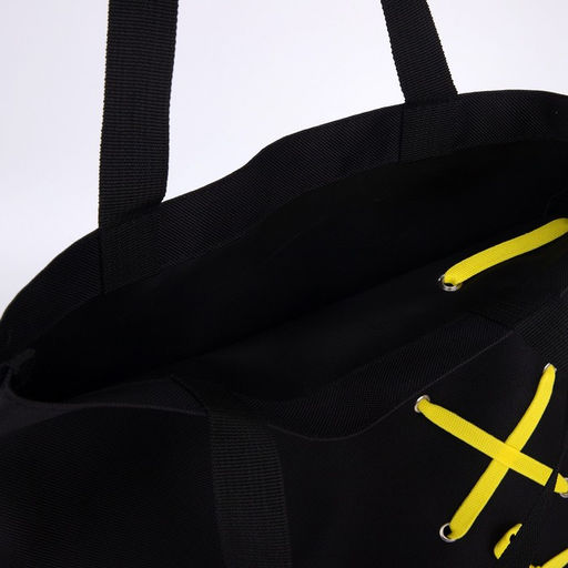 Сумка шопер, 35 х 1 х 40 см, с лентой, цвет черный - Nazamok фото 7