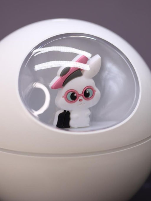 Настольный увлажнитель воздуха - ночник "Bunny in pink glasses", white, (портативный, USB)