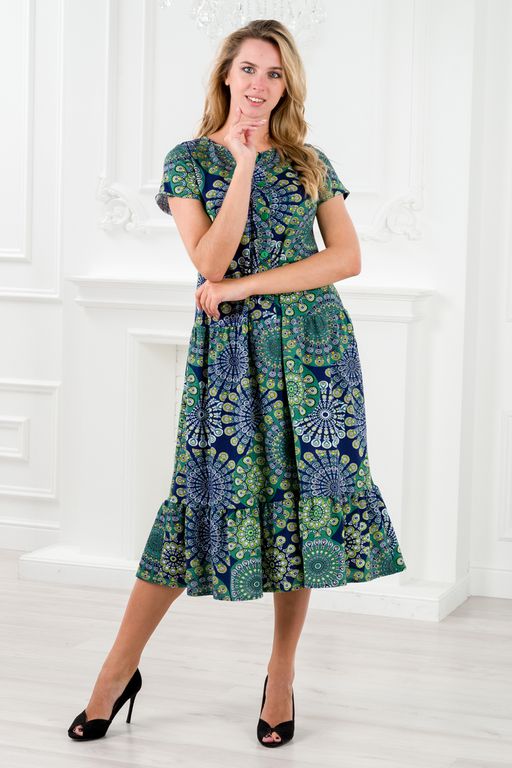 Платье женское из кулирки Кармелита карусель - Амадэль фото 3