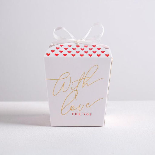 Цена за 5 шт. Коробка бонбоньерка, упаковка подарочная, With love, 8×7.5×6 см см