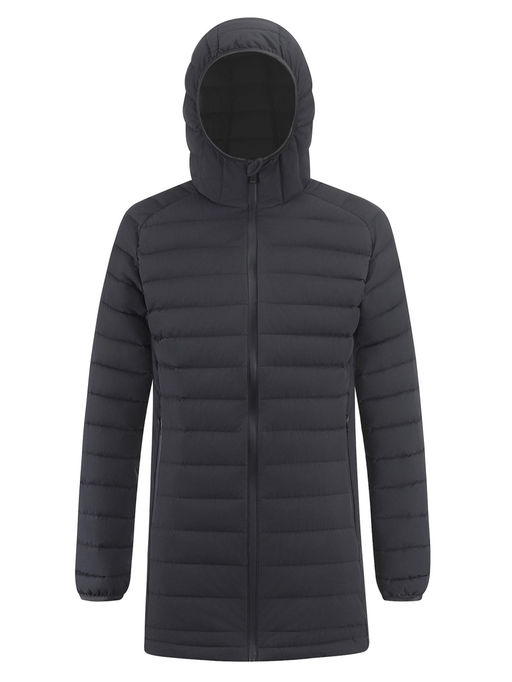 Куртка мужская удлинённая стёганая с капюшоном и графеновой подкладкой утеплитель тинсулейт