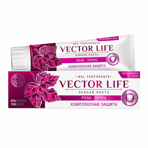 VECTOR LIFE Зубная паста Комплексная защита с розой и перцем чили - Крымский травник фото 2