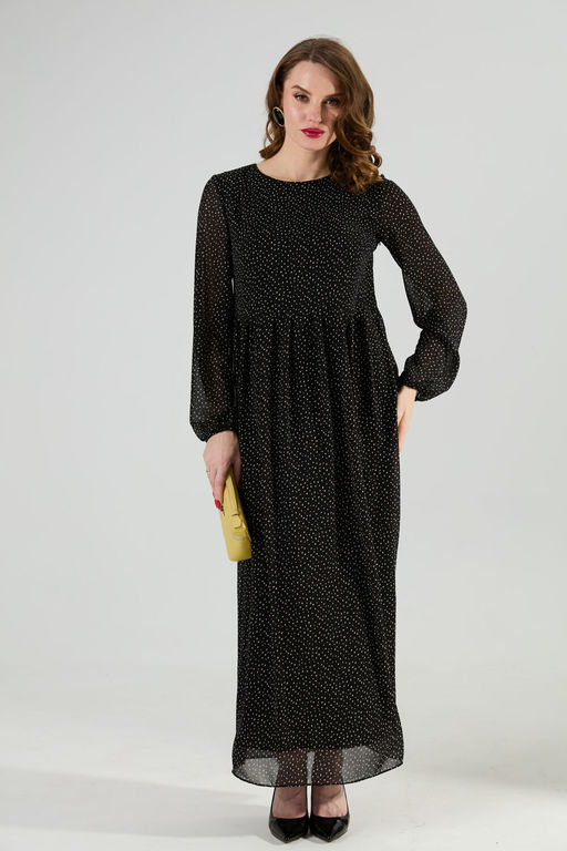 Платье NIKVA н801-10 чёрный в горошек  фото 2