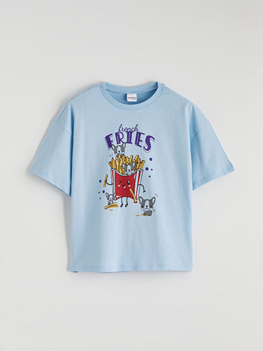 Bisiklet Yaka Bask?l? K?z ?ocuk Pijama Tak?m