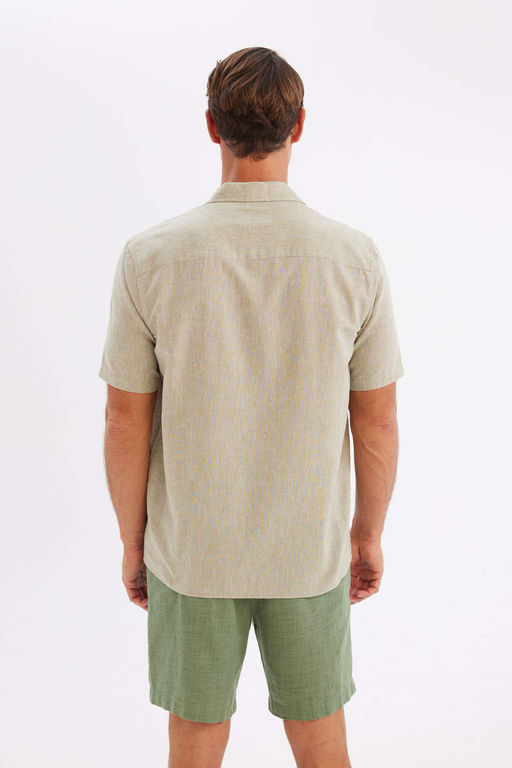 Рубашка стандартного кроя с воротником поло и короткими рукавами - Defacto фото 6