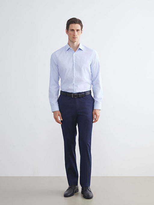 Slim Fit Uzun Kollu ?izgili Erkek G?mlek
