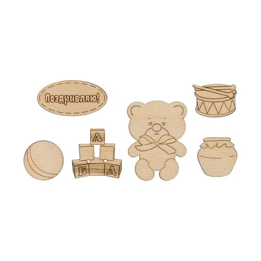 Заготовка для декорирования Mr. Carving ВД-705 Набор фанера 0.3 см СК/Распродажа №2 Мишка (2-4,5см)
