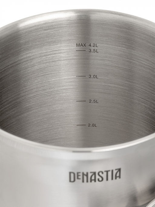 Кастрюля с крышкой и сеткой 4,2л серый нержавеющая сталь