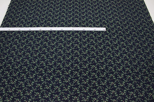 Хлопколен Цветущие веточки цв.чернильный, ш.1.5м, лен-20%, хлопок-80%, 130гр/м.кв - Купава фото 2