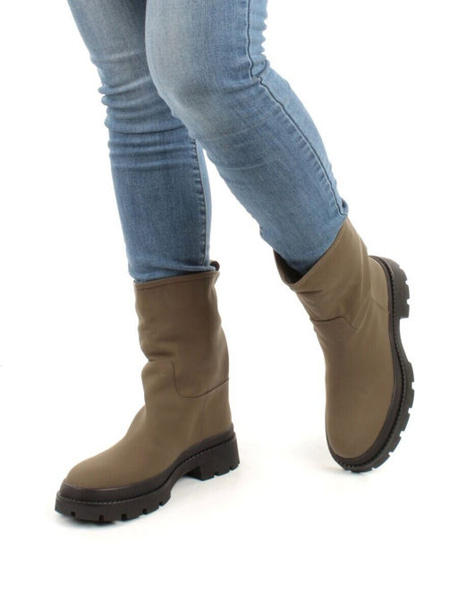 04-C188M Ботинки зимние женские (натуральная кожа (нубук) натуральный мех)