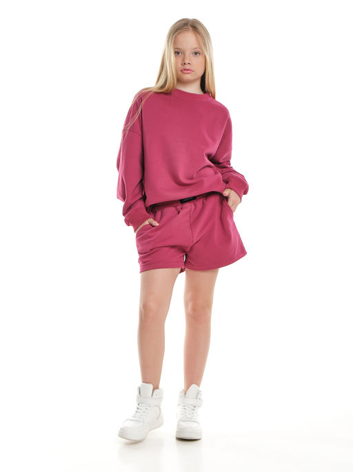 Шорты для девочки подростковые 22-7630 св.серый меланж - Mini maxi фото 26