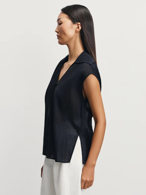 Блузка из жатой ткани с отложным воротником / Zarina  фото 4