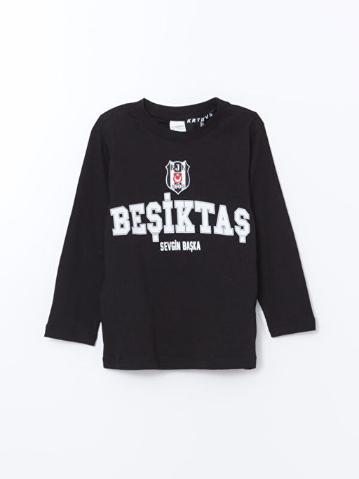 Bisiklet Yaka Be?ikta? Bask?l? Uzun Kollu Erkek Bebek Pijama Tak?m?