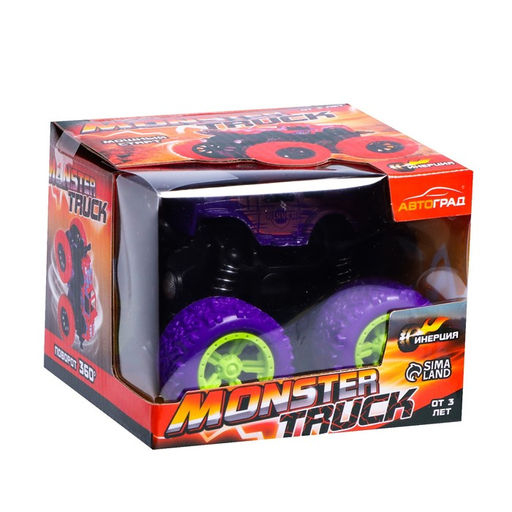 Джип инерционный Monster truck, цвет сиреневый - Автоград фото 4