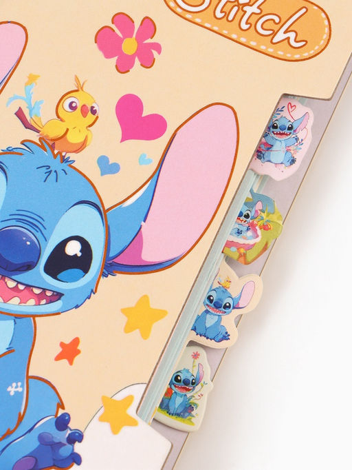 Подарочный набор: блокнот А6, 65 л, ручка, стикеры-наклейки, Стич