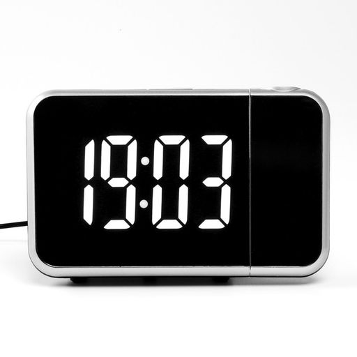 Часы электронные настольные, USB, календарь, будильник, с проекцией, белая индикация