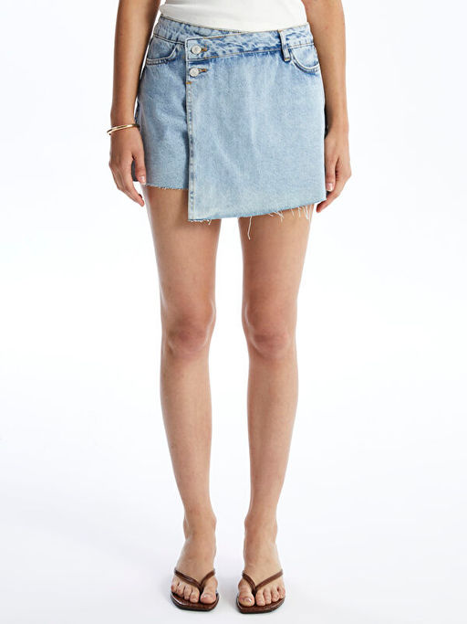 Standart Fit Kad?n Jean ?ort Etek