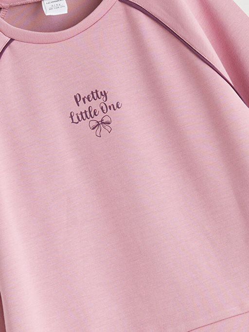 Bisiklet Yaka K?z ?ocuk Sweatshirt ve E?ofman Alt?