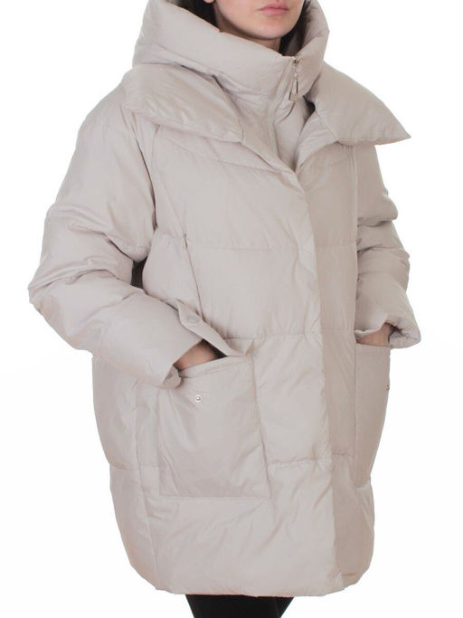 Z24-830 LT. BEIGE Куртка зимняя женская оверсайз (200 гр. тинсулейт)