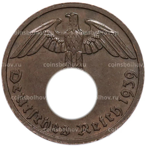 Монета 2 рейхспфеннига 1939 года B Германия