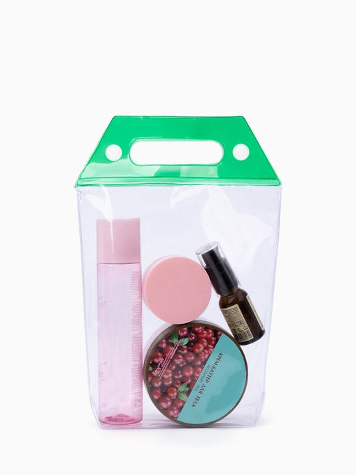 Цена за 2 шт. Косметичка на кнопках для бассейна, с ручками, прозрачная/зелёная