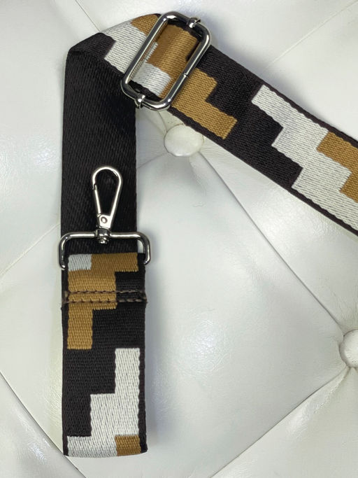 LACCOMA ремень 1000-тетрис-3,8-кор/св.кор/бел полиэстр