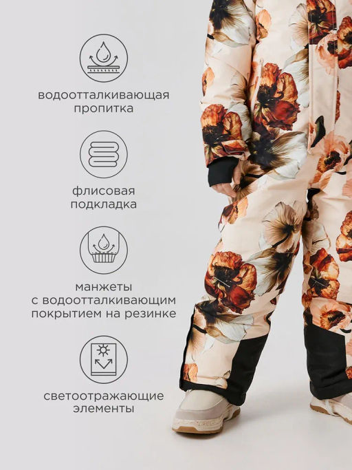 ACOOLA / Комбинезон (утепленный) детский Onega бежевый принт  фото 15